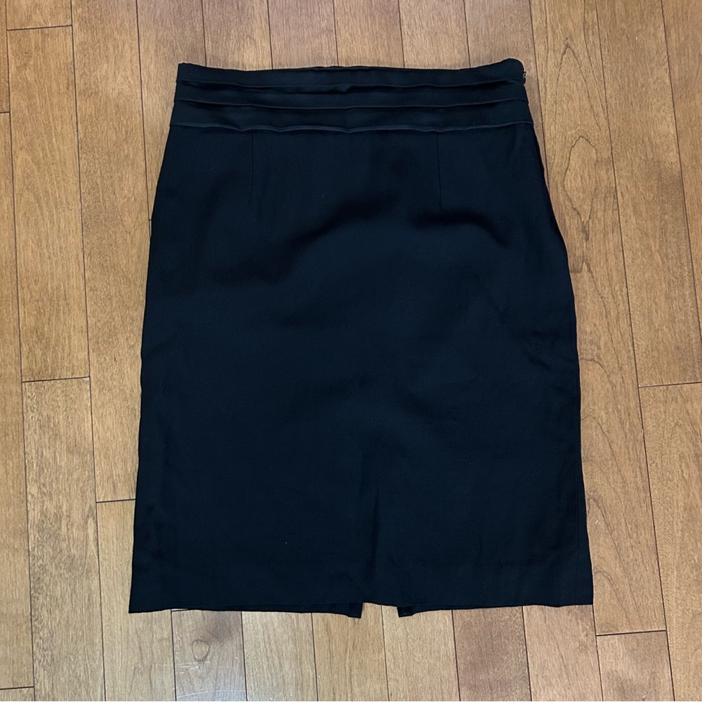 Moschino Wool Skirt US 14 Satin Pleated Waistband and Back Slit
